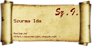 Szurma Ida névjegykártya